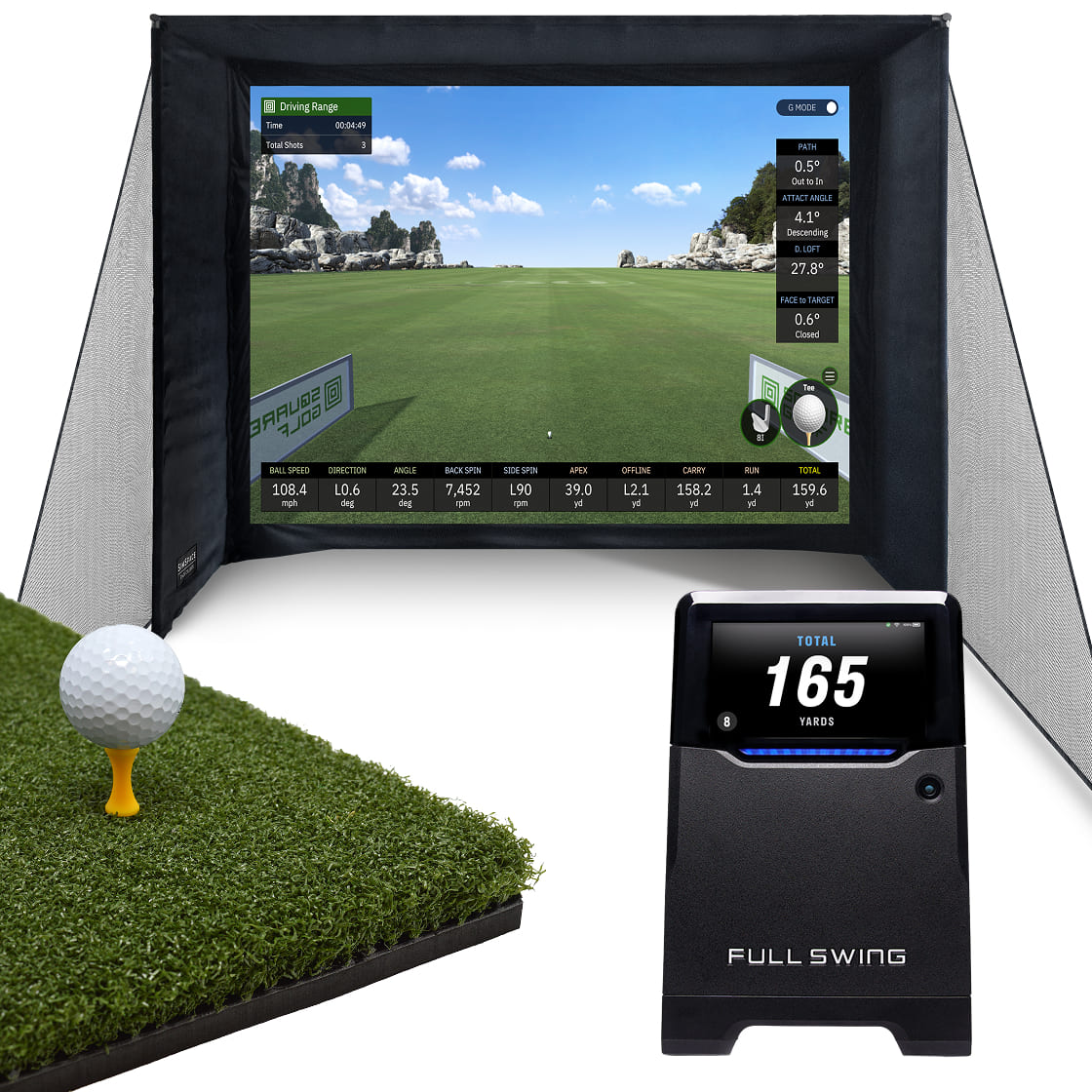 Pack Complet Enclos de Golf & Full Swing KIT/Simulateur GSPro Home