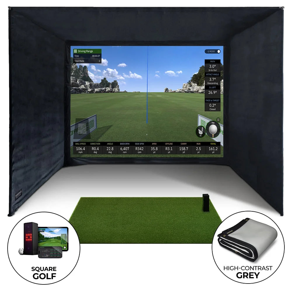 Square Golf Enclosure Bundle with UltraMAX Screen