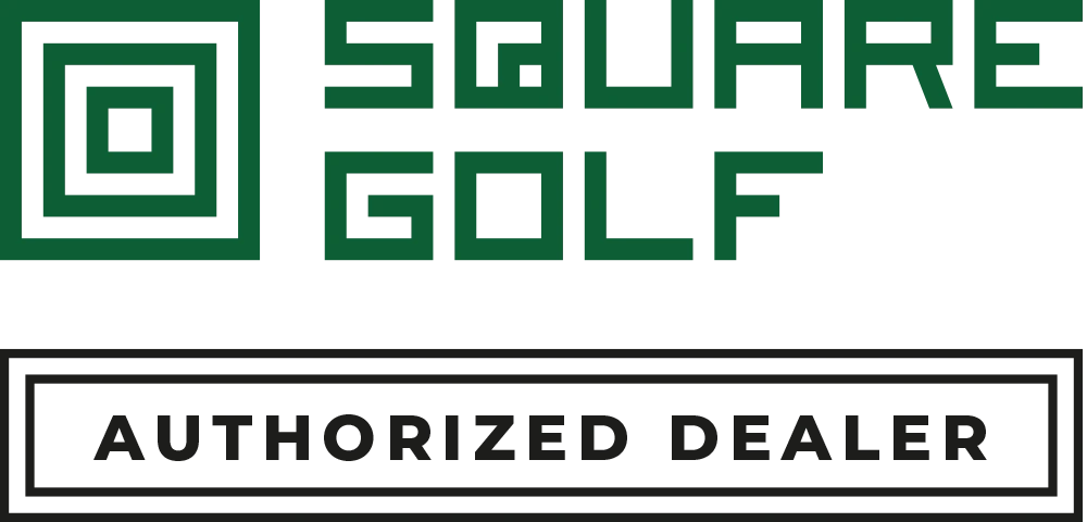 Square Golf launch monitors authorised dealer logo for home golf simulator and launch monitor technology