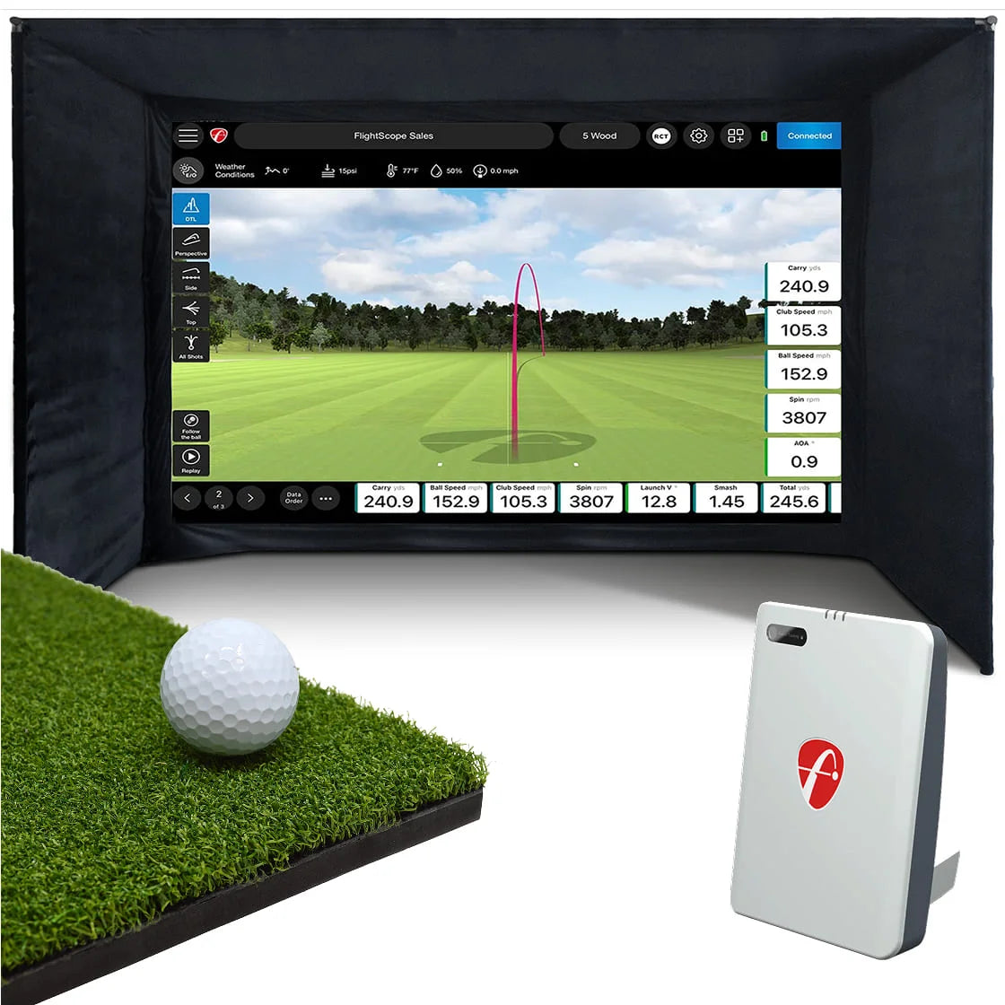 FlightScope Mevo Gen2 Home Simulator Bundle