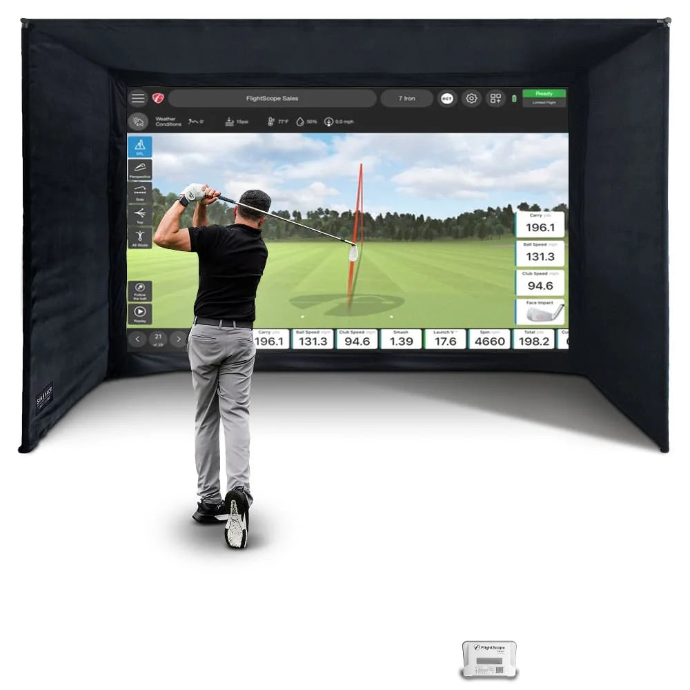 Flightscope Simulator Dimensions FlightScope Mevo+ Simulator Bundle – SimSpace Golf