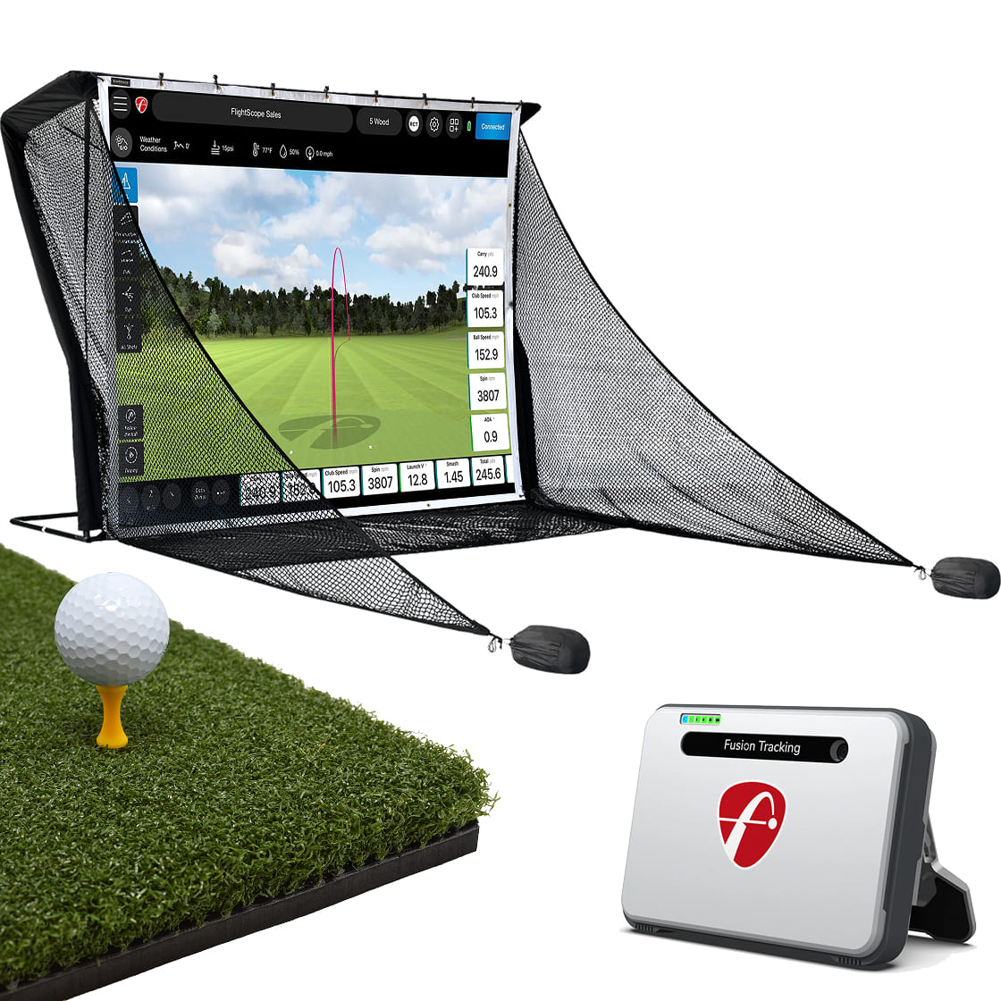 FlightScope Mevo+ Practice Net Bundle