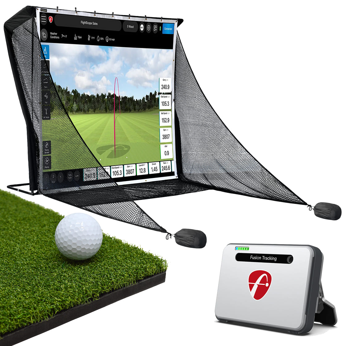 FlightScope Mevo+ Practice Net Bundle