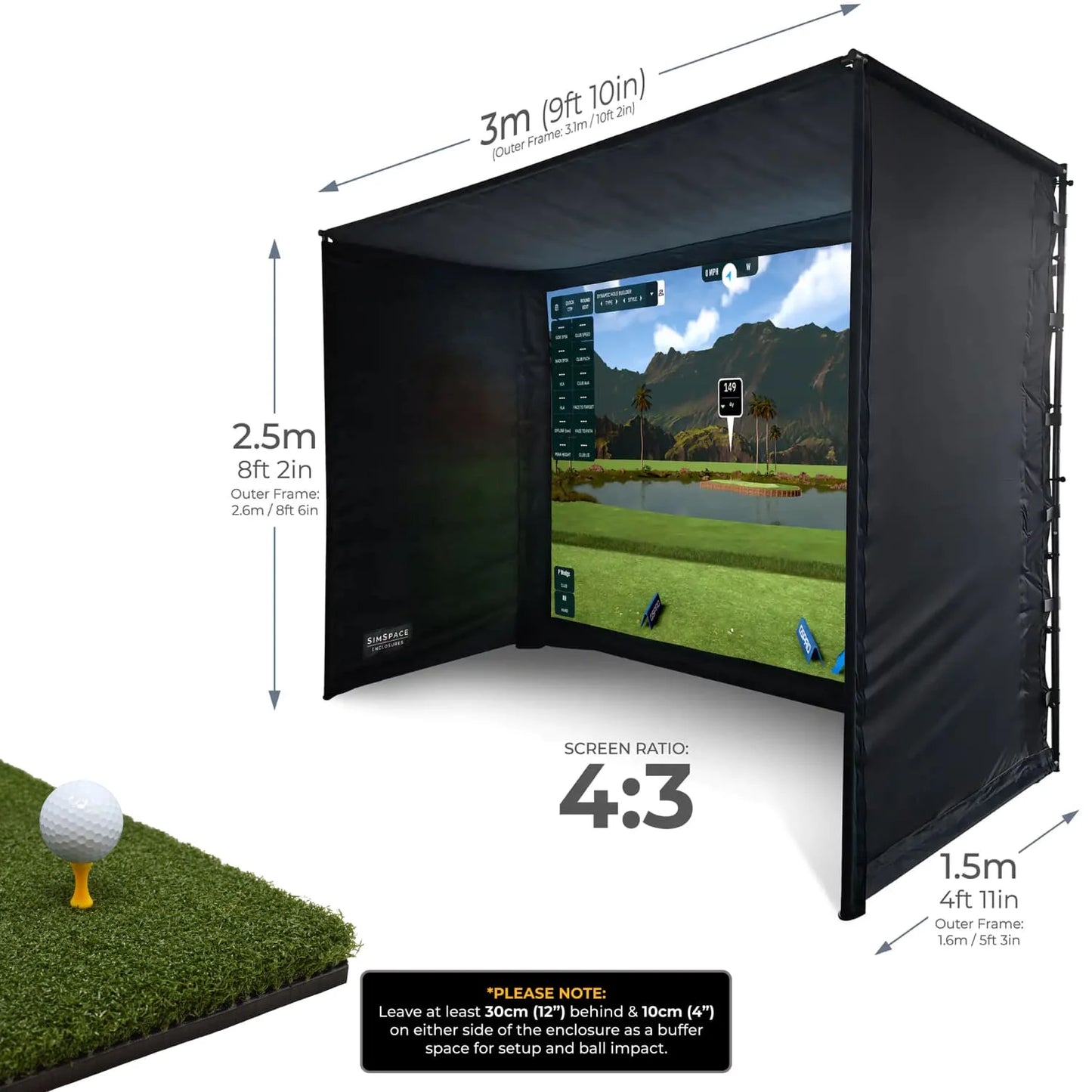 SimSpace Golf Enclosure (6 Sizes)