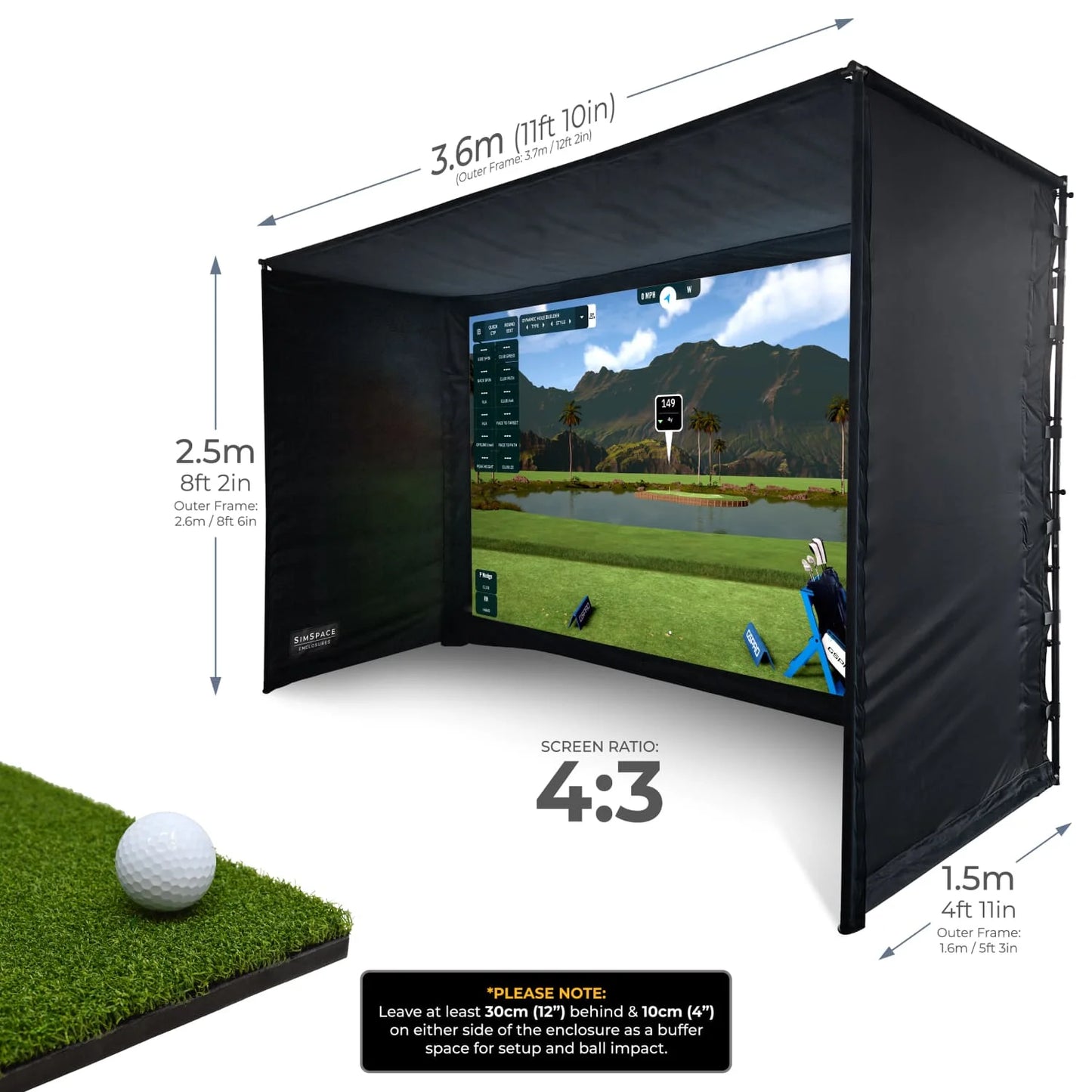 SimSpace Golf Enclosure (6 Sizes)