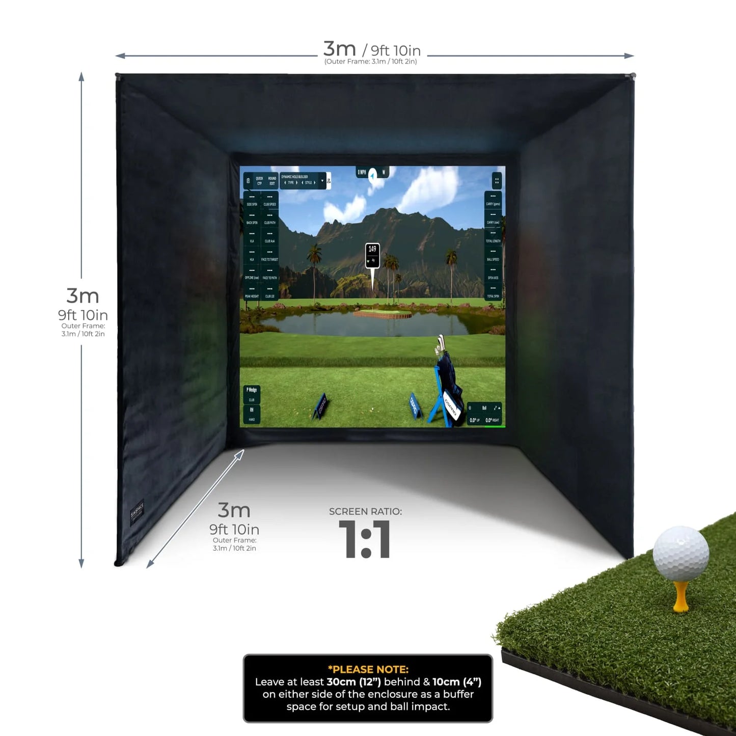 SimSpace Golf Enclosure (6 Sizes)