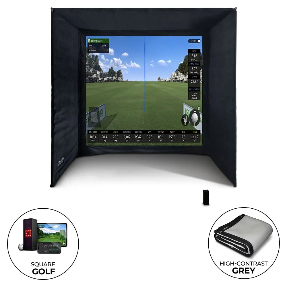 Square Golf Enclosure Bundle with UltraMAX Screen