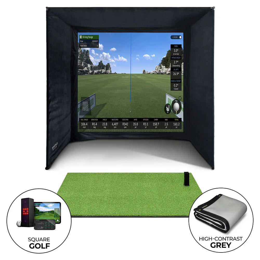 Square Golf Enclosure Bundle with UltraMAX Screen