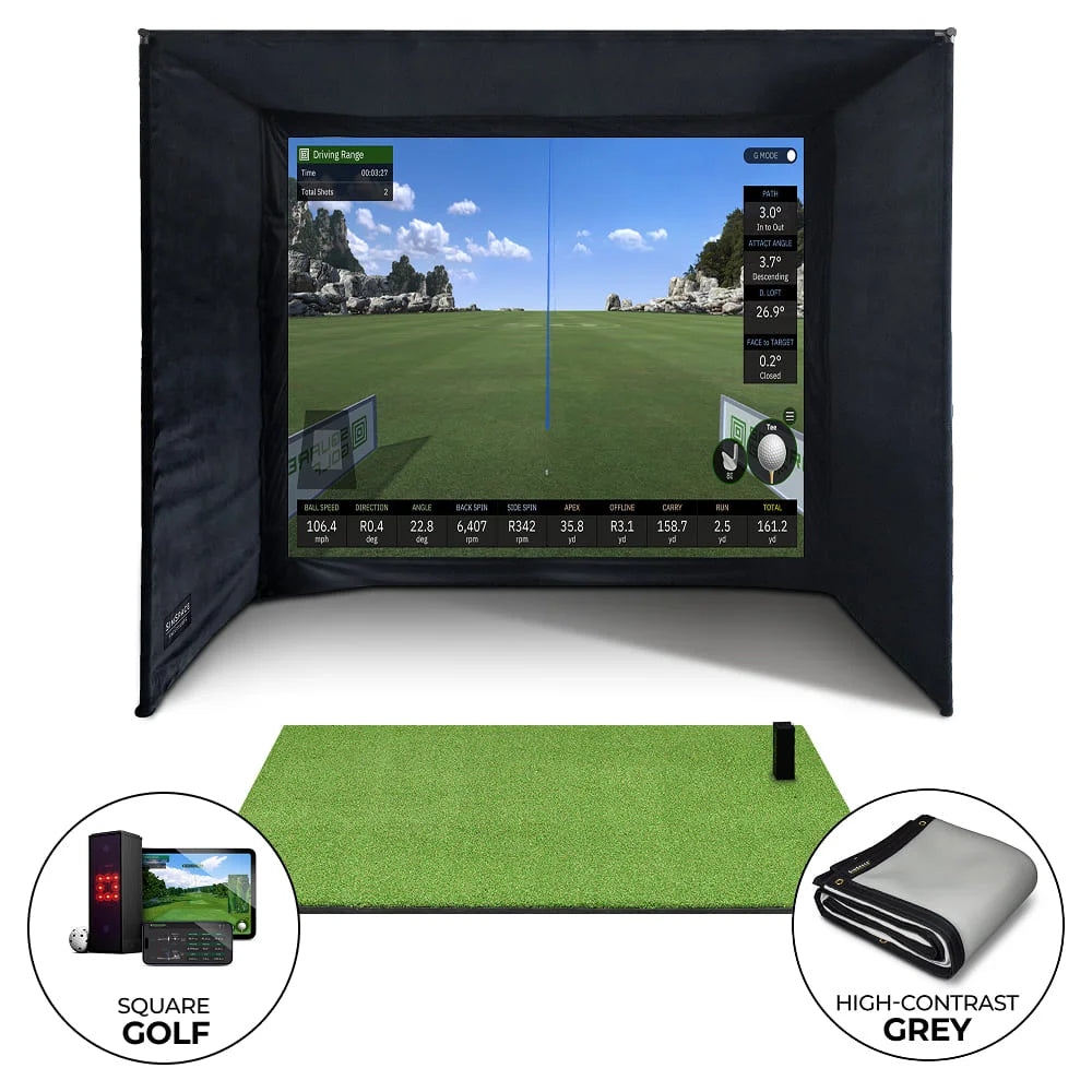 Square Golf Enclosure Bundle with UltraMAX Screen