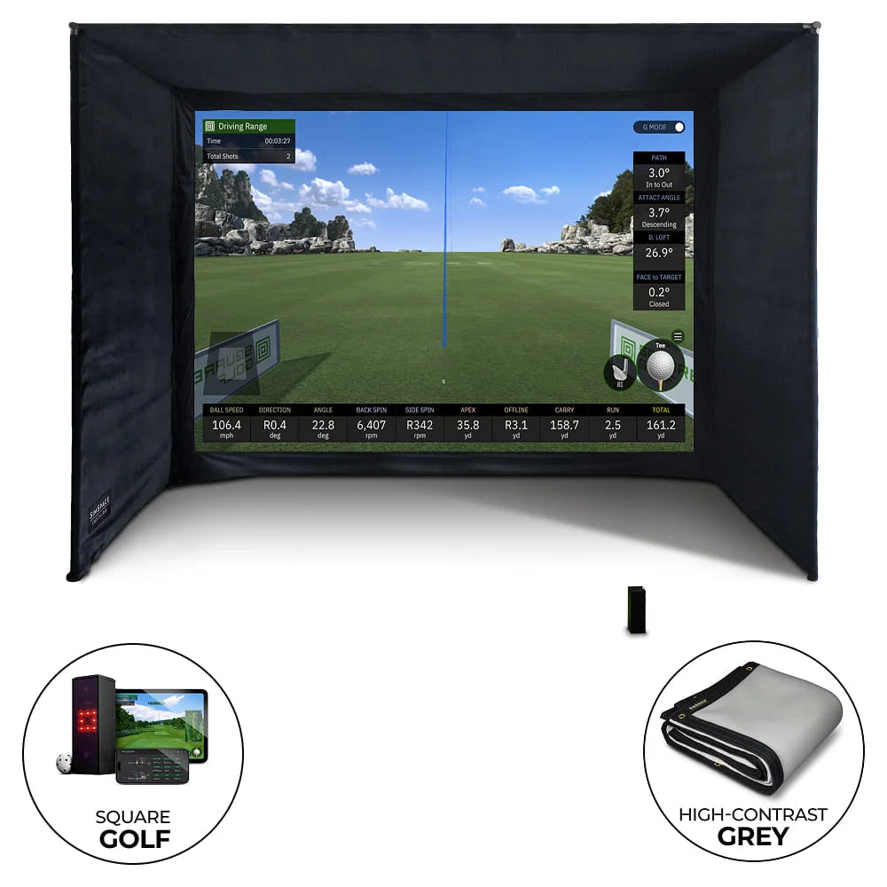 Square Golf Enclosure Bundle with UltraMAX Screen