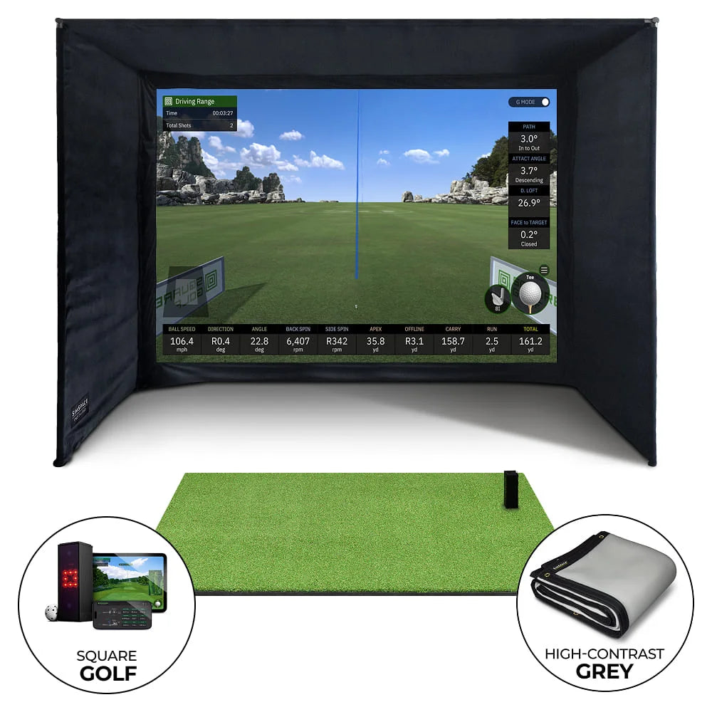 Square Golf Enclosure Bundle with UltraMAX Screen