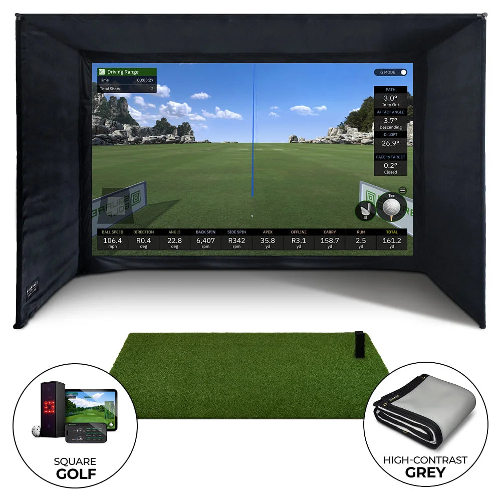 Square Golf Enclosure Bundle with UltraMAX Screen