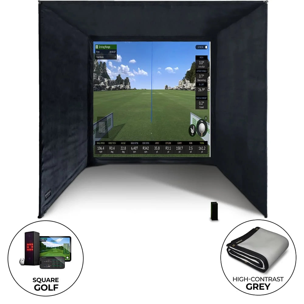 Square Golf Enclosure Bundle with UltraMAX Screen