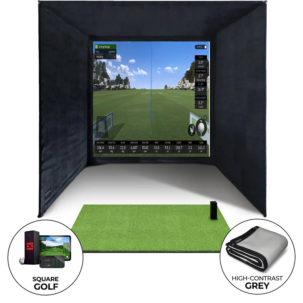 Square Golf Enclosure Bundle with UltraMAX Screen