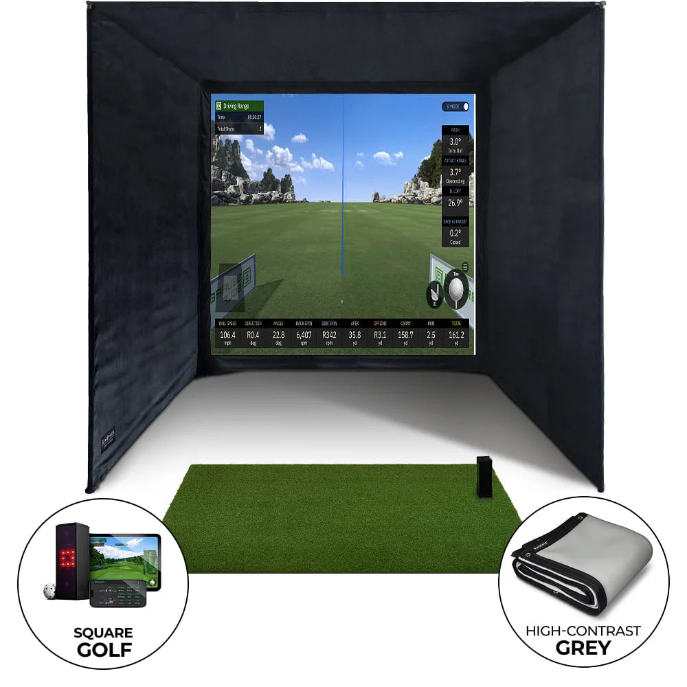 Square Golf Enclosure Bundle with UltraMAX Screen