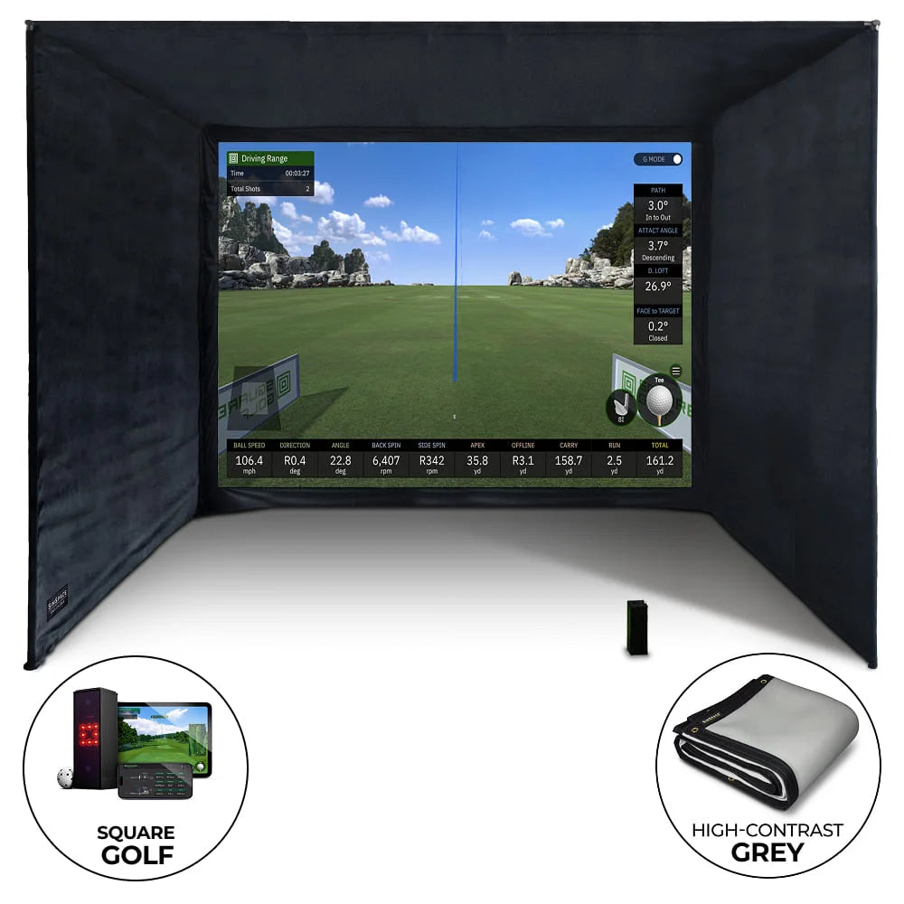 Square Golf Enclosure Bundle with UltraMAX Screen